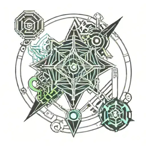 A tattoo design featuring 7777 tattoo design idea