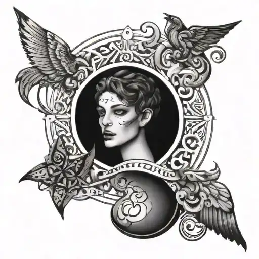 A tattoo design featuring 7777 tattoo design idea