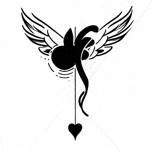 mac miller swimming album cover with roses and wings  tattoo design idea