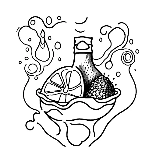 avocados drininking wine tattoo design idea