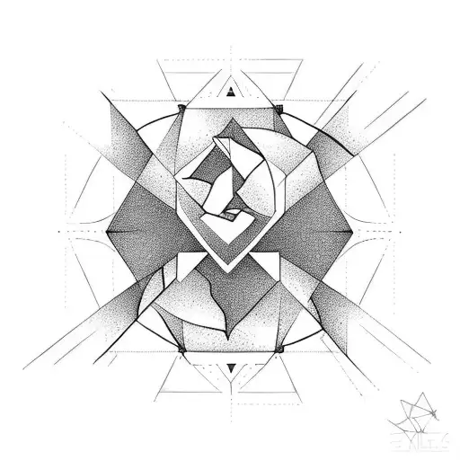 blackout deltoid and upper arm tattoo with geometric negative space design tattoo design idea