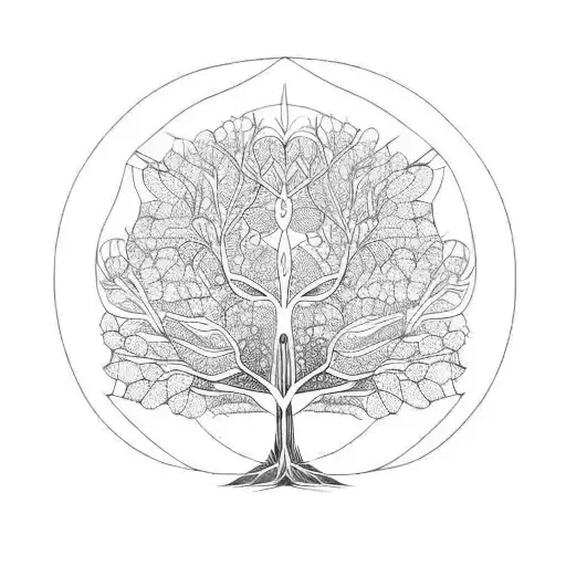 ceiba tree tattoo design idea
