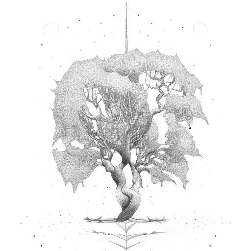 ceiba tree tattoo design idea