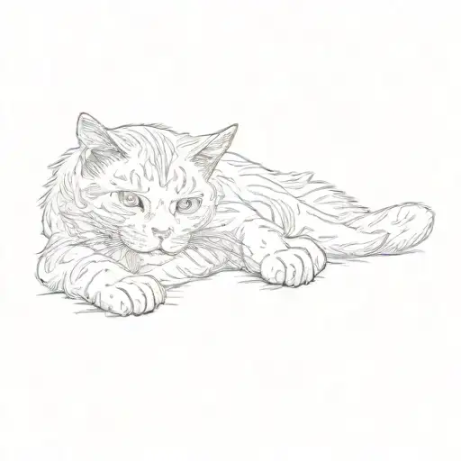 a samurai cat tattoo design idea