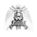 Yasuke, the legendary samurai, stood tall with his ebony skin adorned in intricate tattoos, each line and curve telling  tattoo design idea