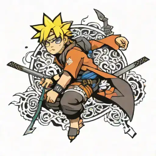 Naruto Zelda Minecraft tattoo design idea