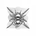 spider pulling 8 ball tattoo design idea