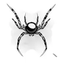 spider pulling 8 ball tattoo design idea