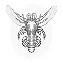 lobster linework filled with topgraphy lines tattoo design idea