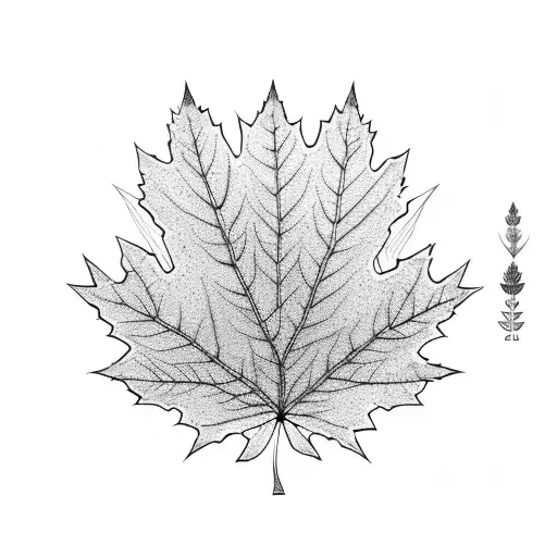 maple leaf cover up tattoo design idea
