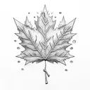 maple leaf cover up tattoo design idea