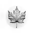 maple leaf cover up tattoo design idea