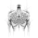 "just breathe" in ekg text tattoo design idea