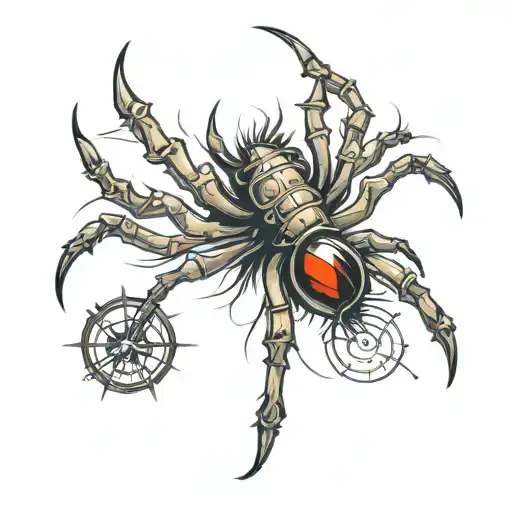 phantom troup spider with espada number inside representing tattoo design idea