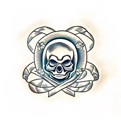 skull and spider tattoo design idea