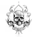 black&white forearm tattoo. Skulls crying in agony  tattoo design idea