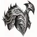 bio mechanical sholder armor tattoo design idea
