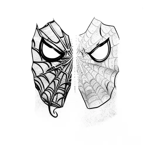 Spider-Man and venom side by side ripping out my skin tattoo design idea