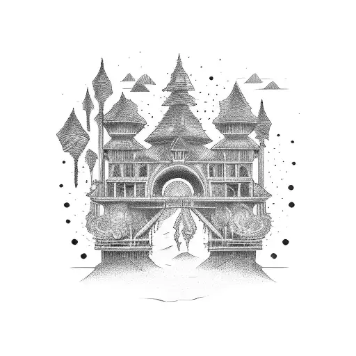 book with burning bridge on one page tattoo design idea