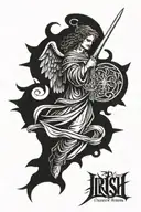 Irish archangel  tattoo design idea