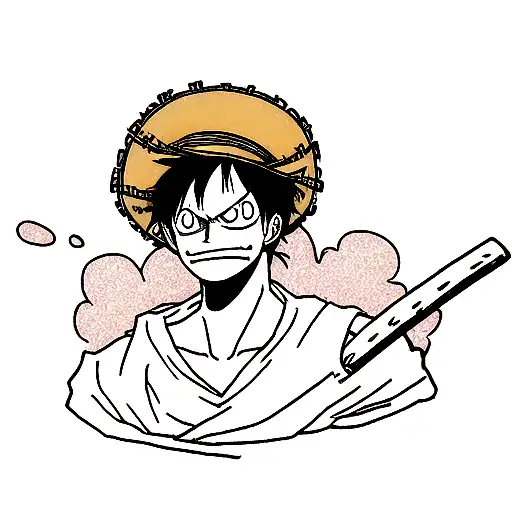 Luffy from one piece tattoo design idea