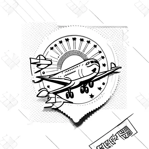 stamp with airplane window  tattoo design idea