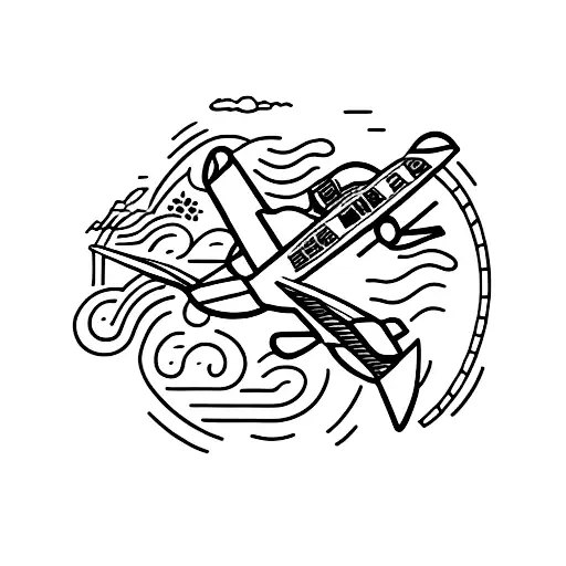 airplane window view  tattoo design idea