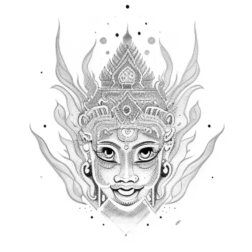 Cambodian girl tattoo design idea