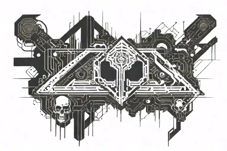 a shadow of men that he sacrifice a lot to build his home from his bones  tattoo design idea