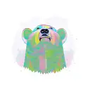 Bear in a forest tattoo design idea