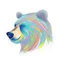 Bear in a forest tattoo design idea