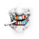 smoke effect tattoo design idea