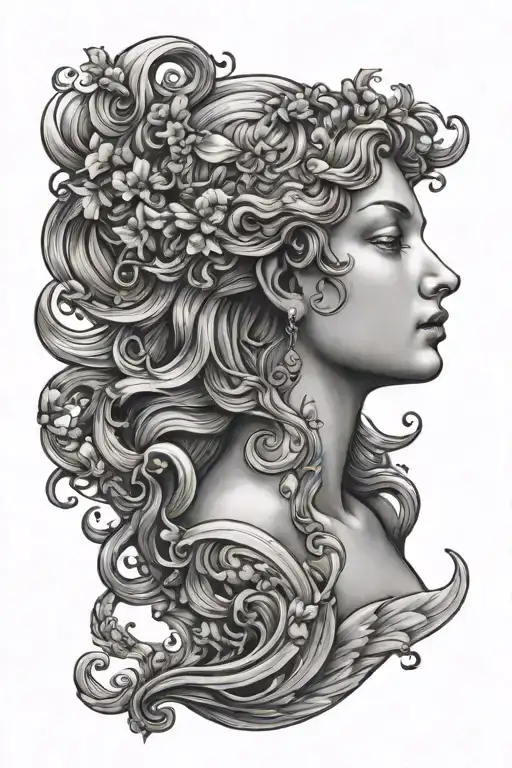 birth of the goddess venus greek goddes tattoo design idea