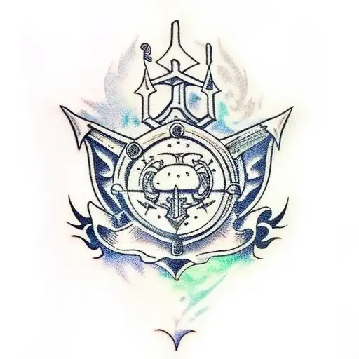 medieval weapons tattoo design idea