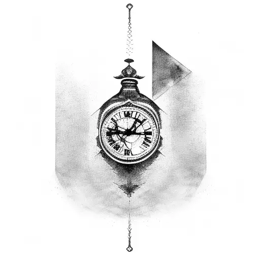 fading roman numeral with clock hands fading tattoo design idea