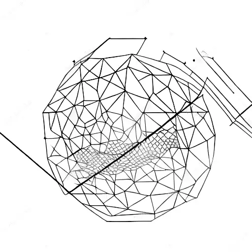 A stock market graph transformed into a futuristic landscape tattoo design idea