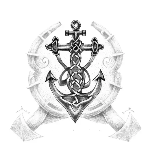 celtic anchor sleeve tattoo design idea