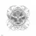 Create an abstract tattoo design that incorporates elements representing your four children, including your third child  tattoo design idea