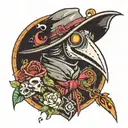 plague doctor anime style tattoo design idea