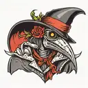 plague doctor anime style tattoo design idea