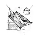 paper boat  tattoo design idea