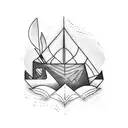 paper boat  tattoo design idea
