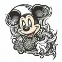 mickey head as a killer tattoo  tattoo design idea
