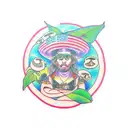 lsd mushroom hippie tattoo design idea