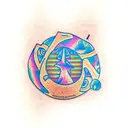 lsd mushroom hippie tattoo design idea