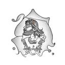 lsd mushroom hippie tattoo design idea