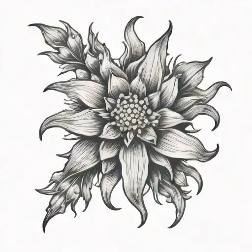 edelweiss flower tattoo design idea