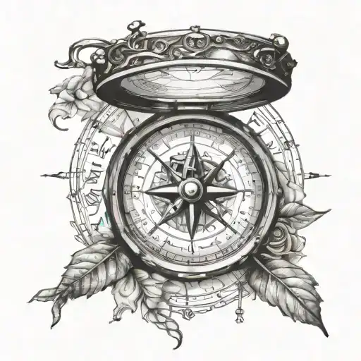 Australia, Russia, travel, compass and clock tattoo design idea