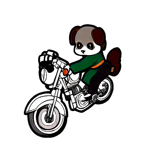 shih tzu riding motorcycle tattoo design idea
