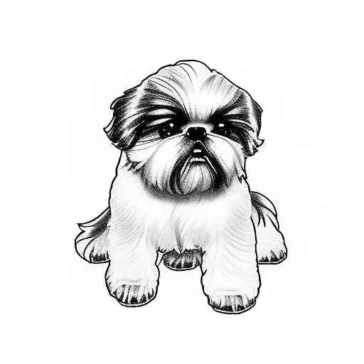 shih tzu riding motorcycle tatto tattoo design idea